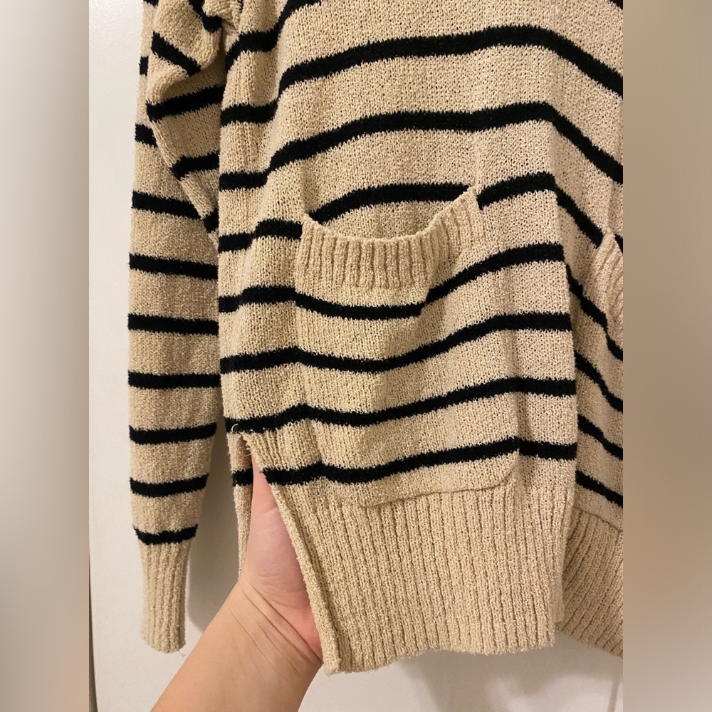 Alex Mill Alice Popover Sweater in Beige Black Stripe - Picture 8 of 12